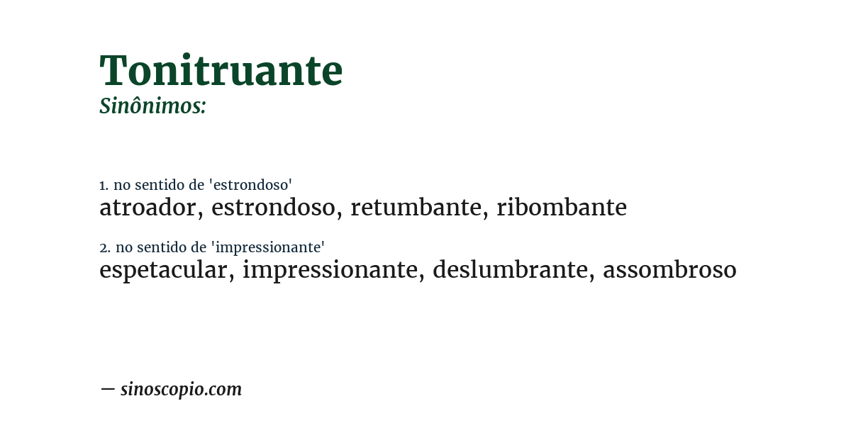 Sinônimo de tonitruante