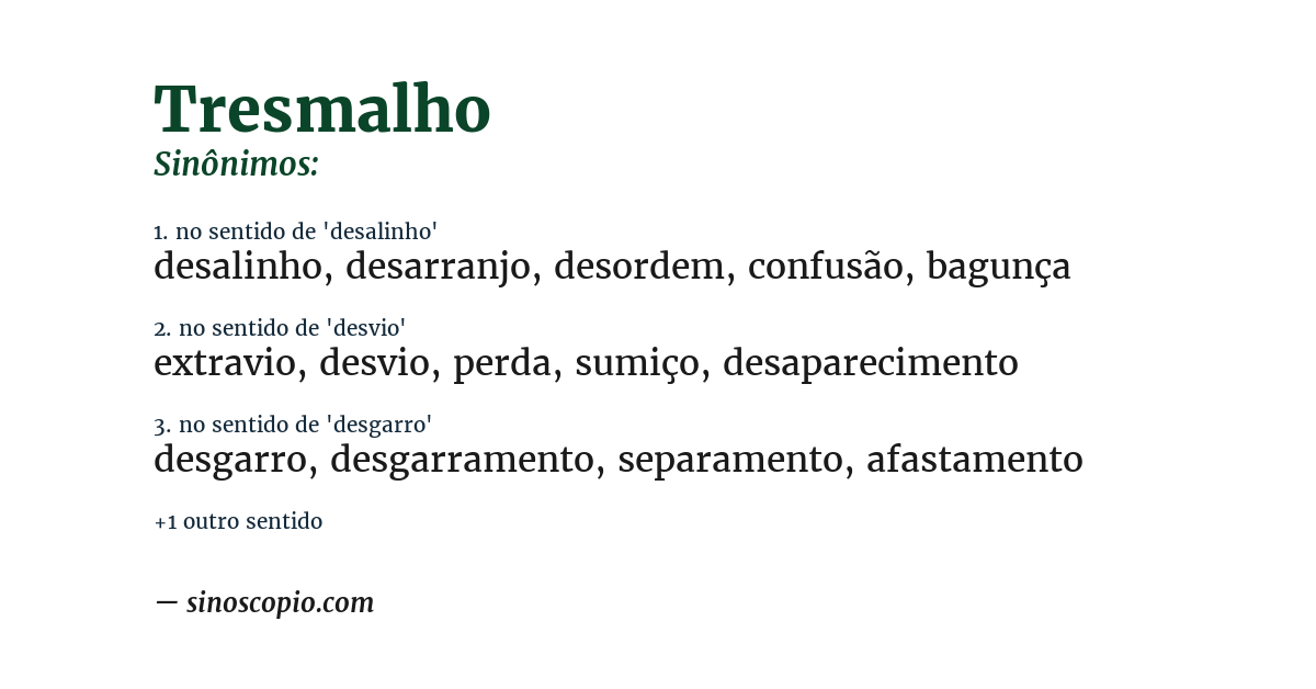 Sinônimo de tresmalho