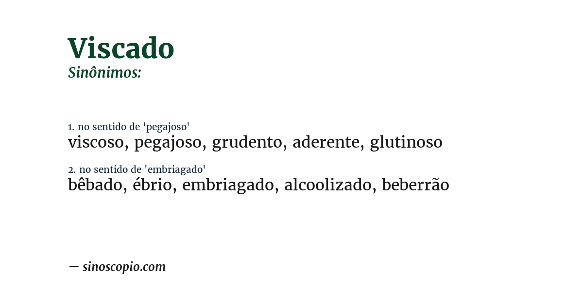 Sinônimo de viscado