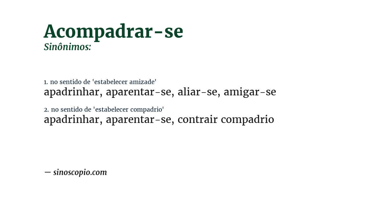 Sinônimo de acompadrar-se