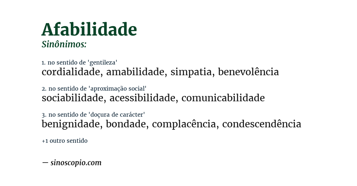 Sinônimo de afabilidade