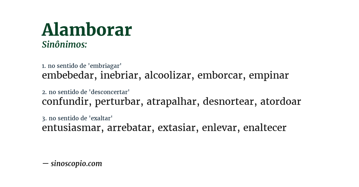 Sinônimo de alamborar
