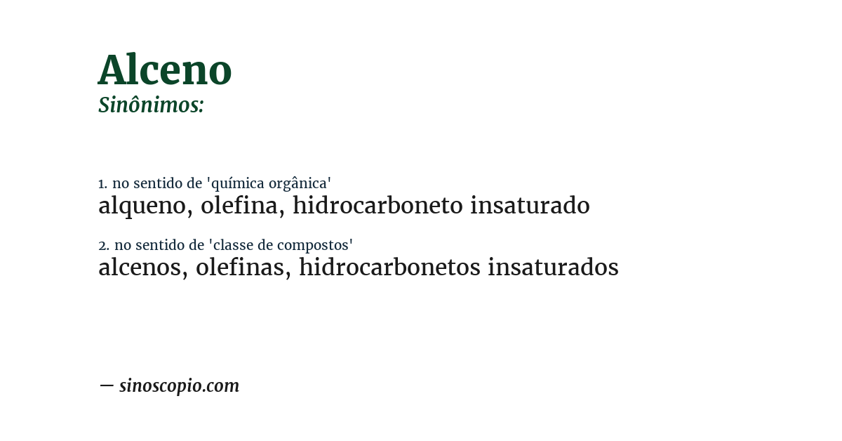 Sinônimo de alceno