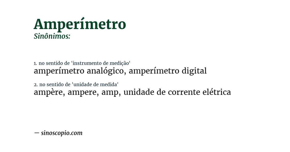 Sinônimo de amperímetro