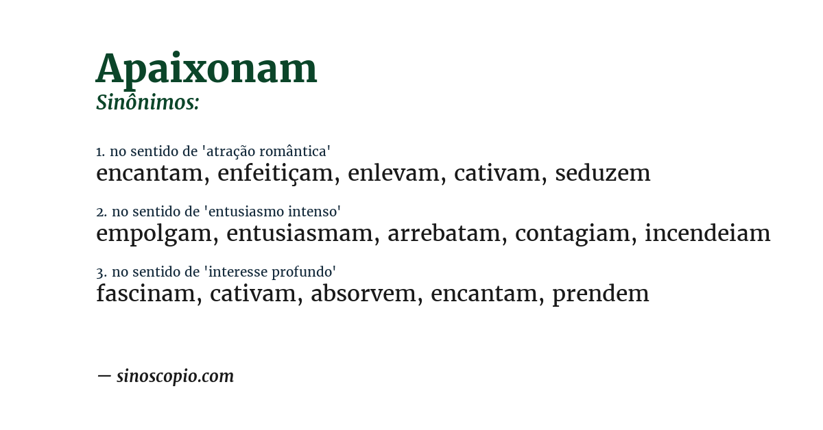 Sinônimo de apaixonam