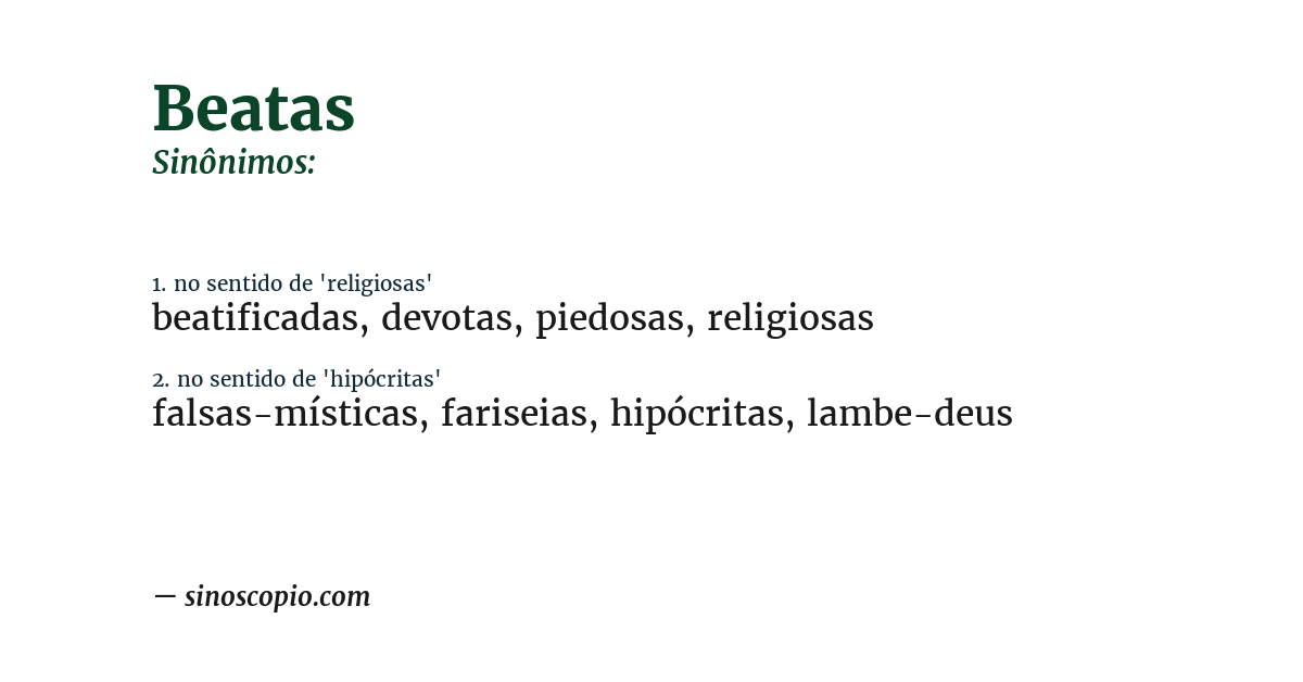 Sinônimo de beatas