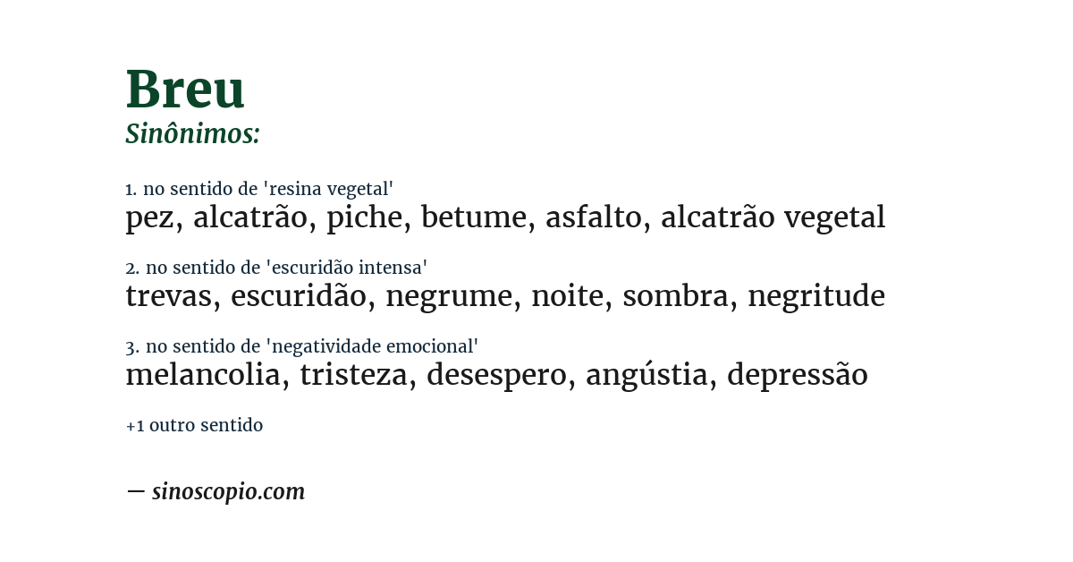 Sinônimo de breu