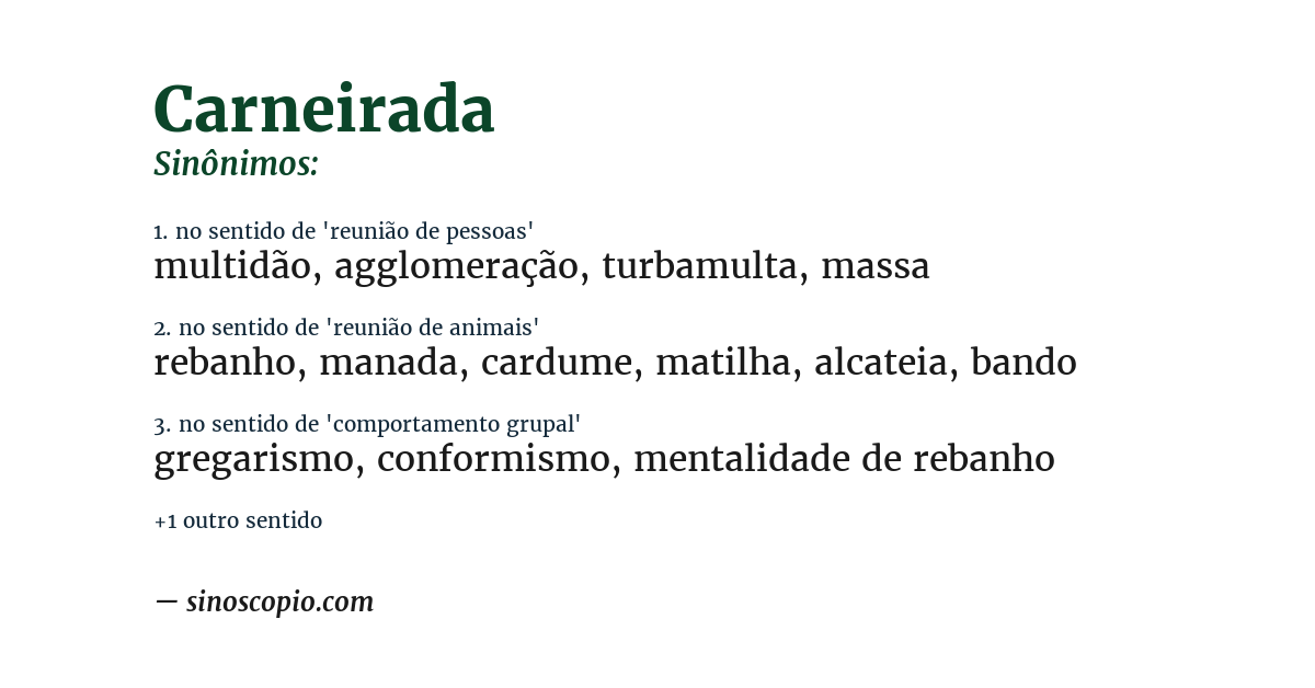 Sinônimo de carneirada