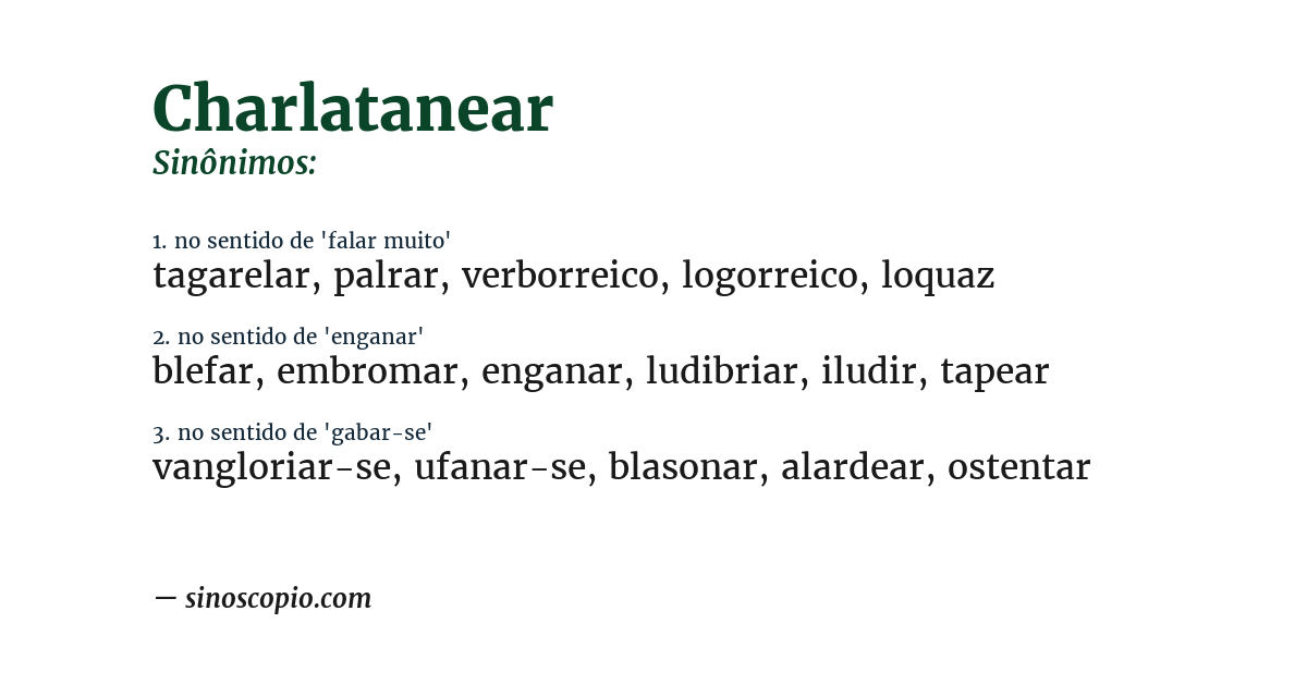 Sinônimo de charlatanear