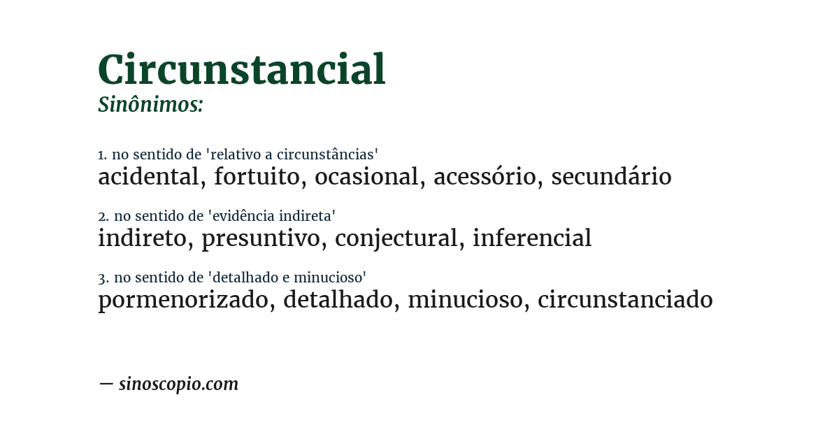 Sinônimo de circunstancial