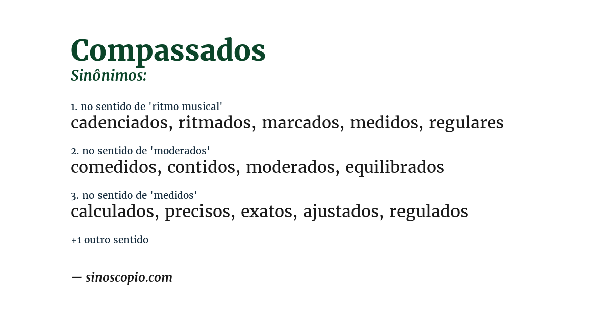 Sinônimo de compassados