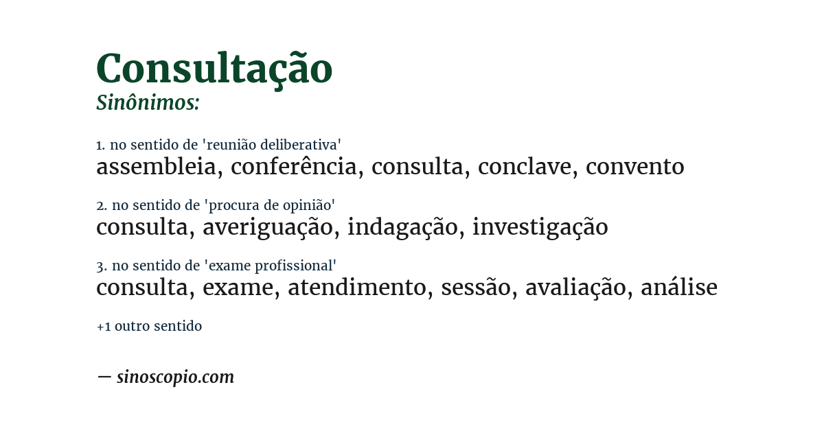 Sinônimo de consultação