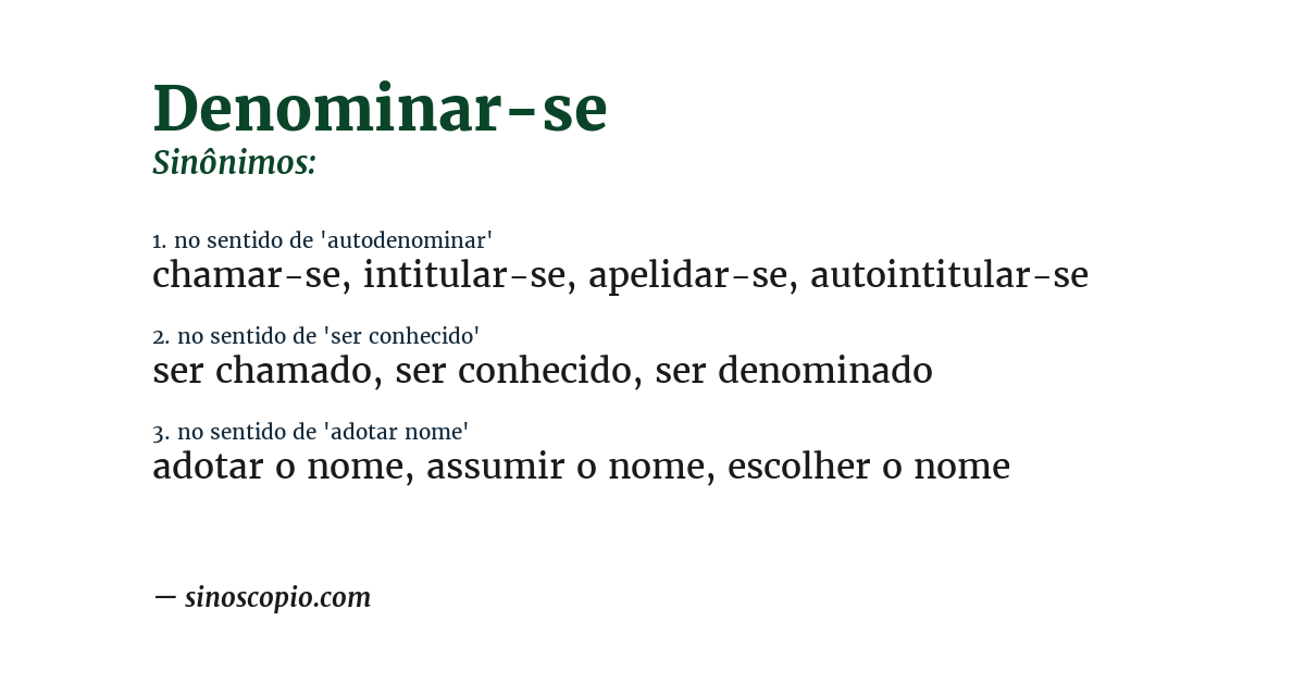 Sinônimo de denominar-se
