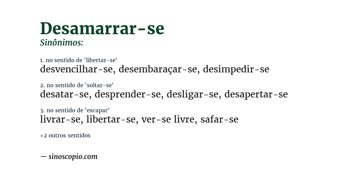 Sinônimo de desamarrar-se