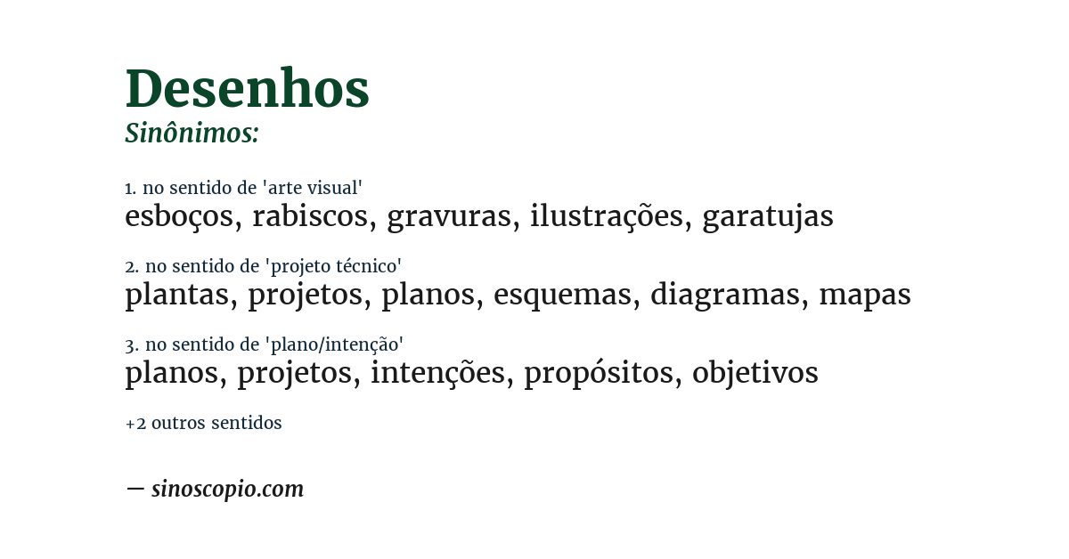 Sinônimo de desenhos