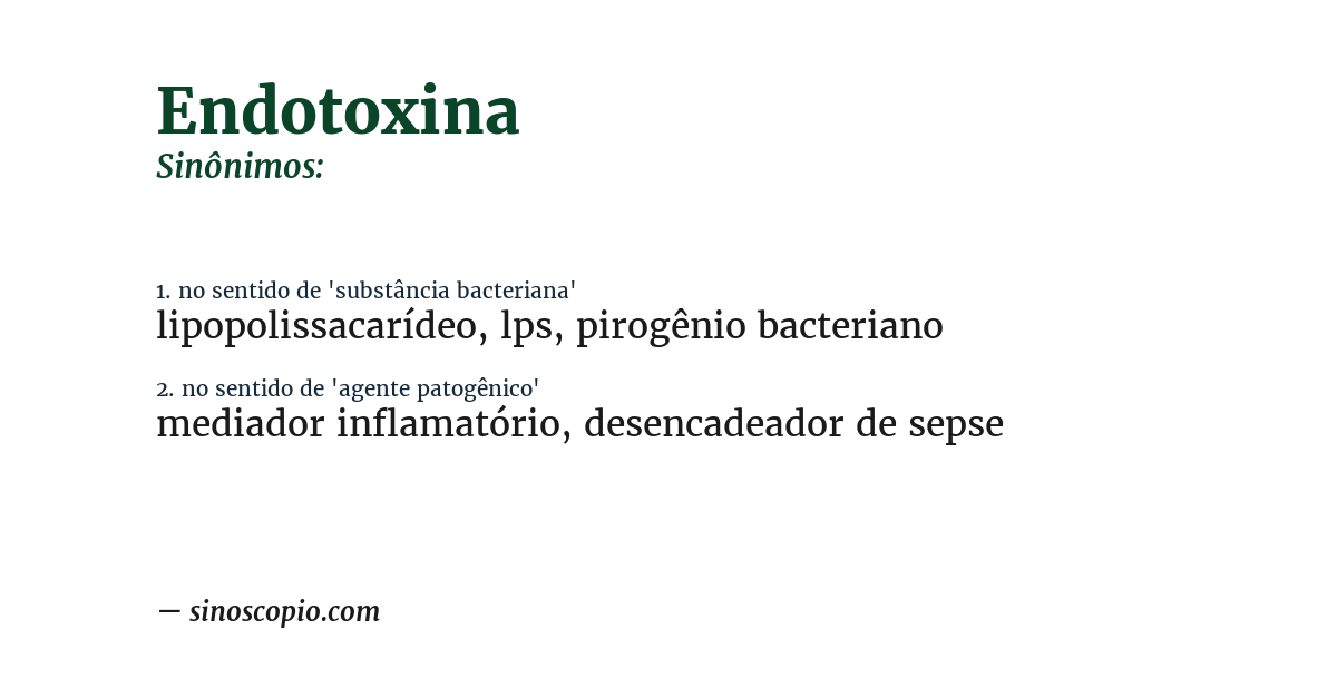 Sinônimo de endotoxina