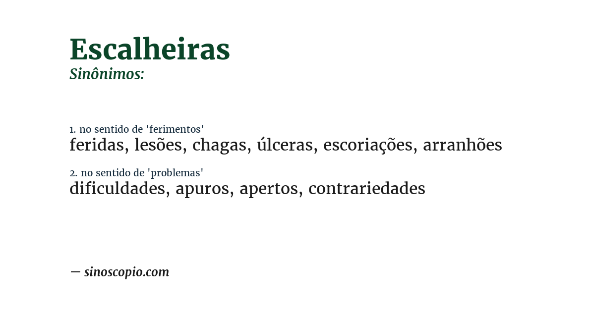 Sinônimo de escalheiras