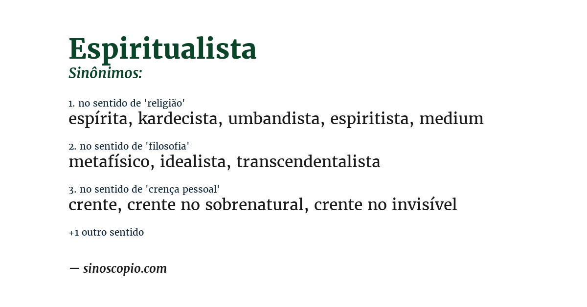Sinônimo de espiritualista