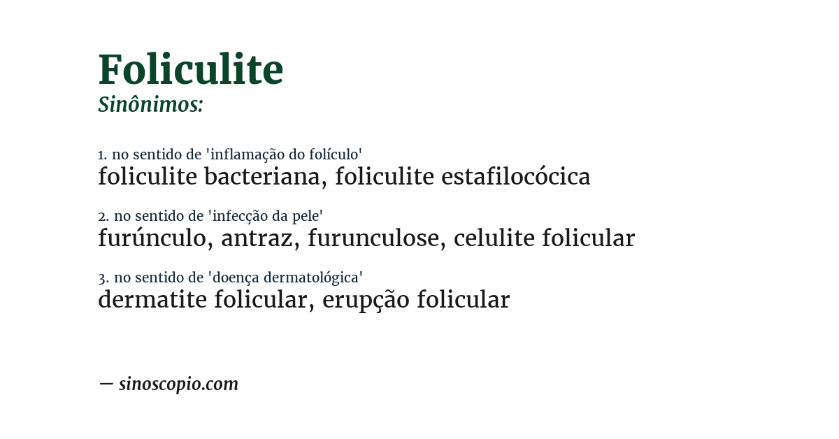Sinônimo de foliculite