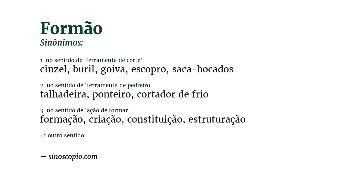 Sinônimo de formão
