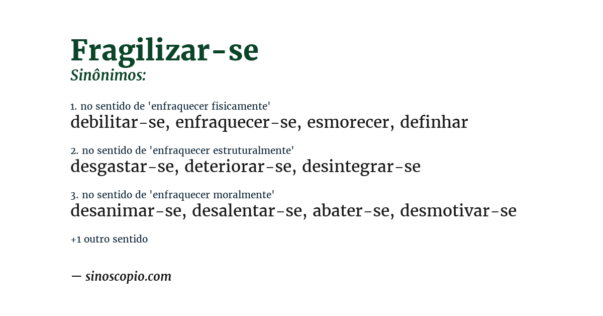 Sinônimo de fragilizar-se