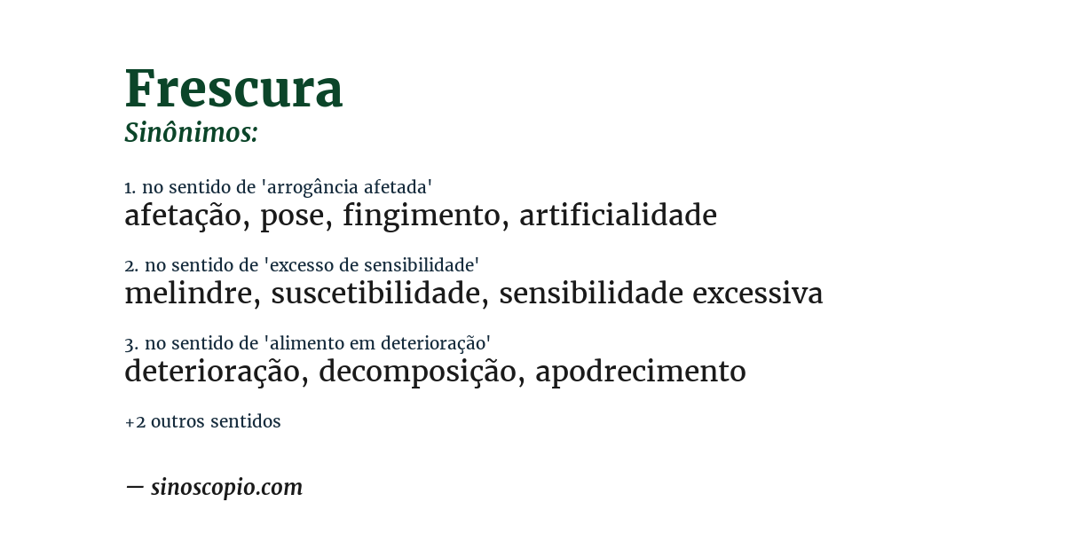 Sinônimo de frescura