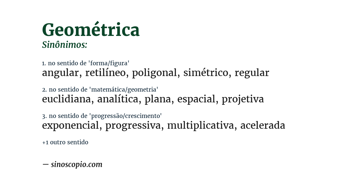 Sinônimo de geométrica