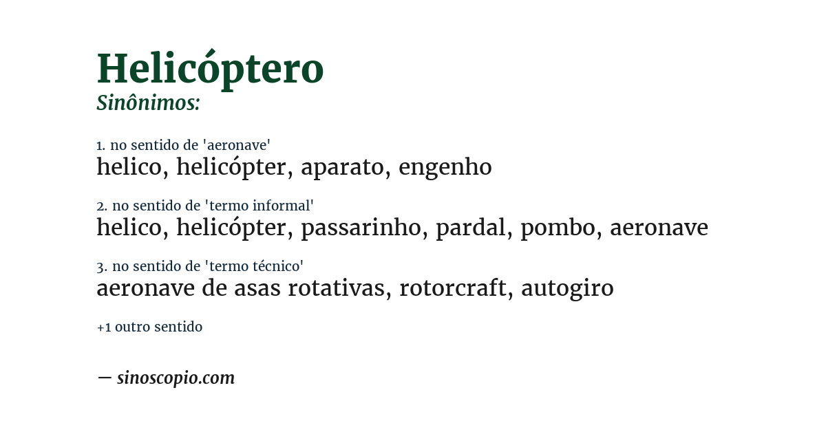 Sinônimo de helicóptero