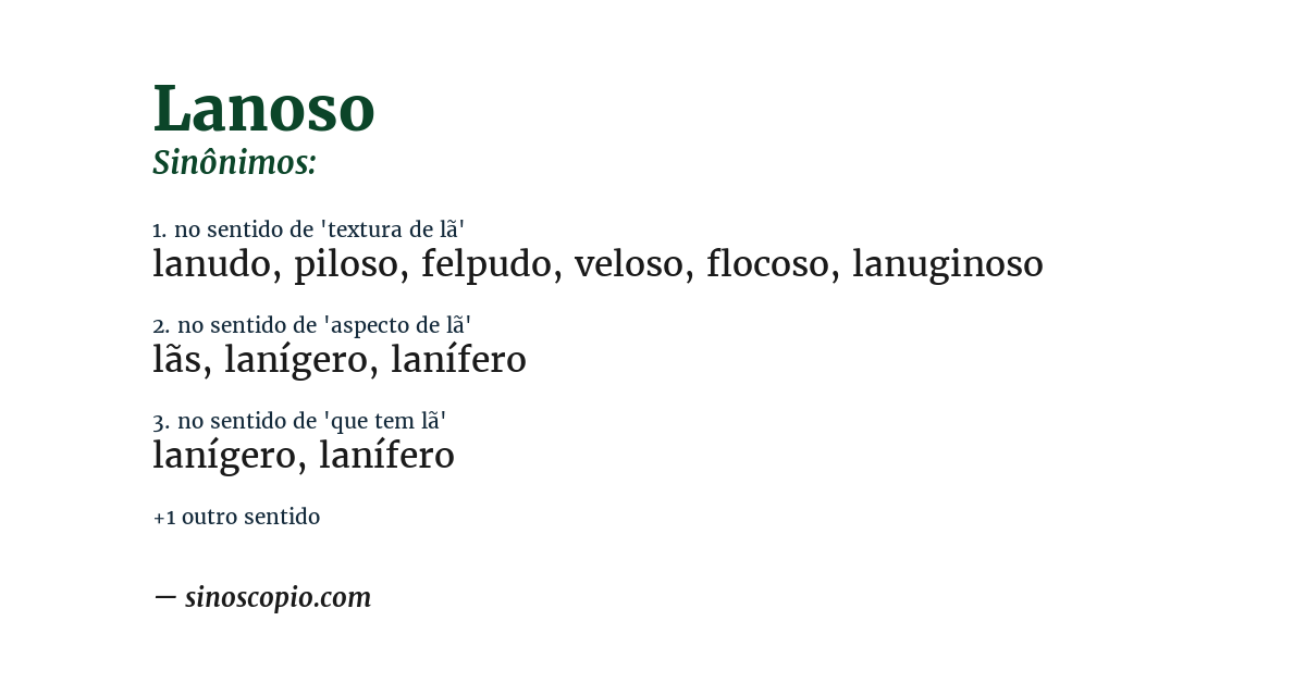 Sinônimo de lanoso