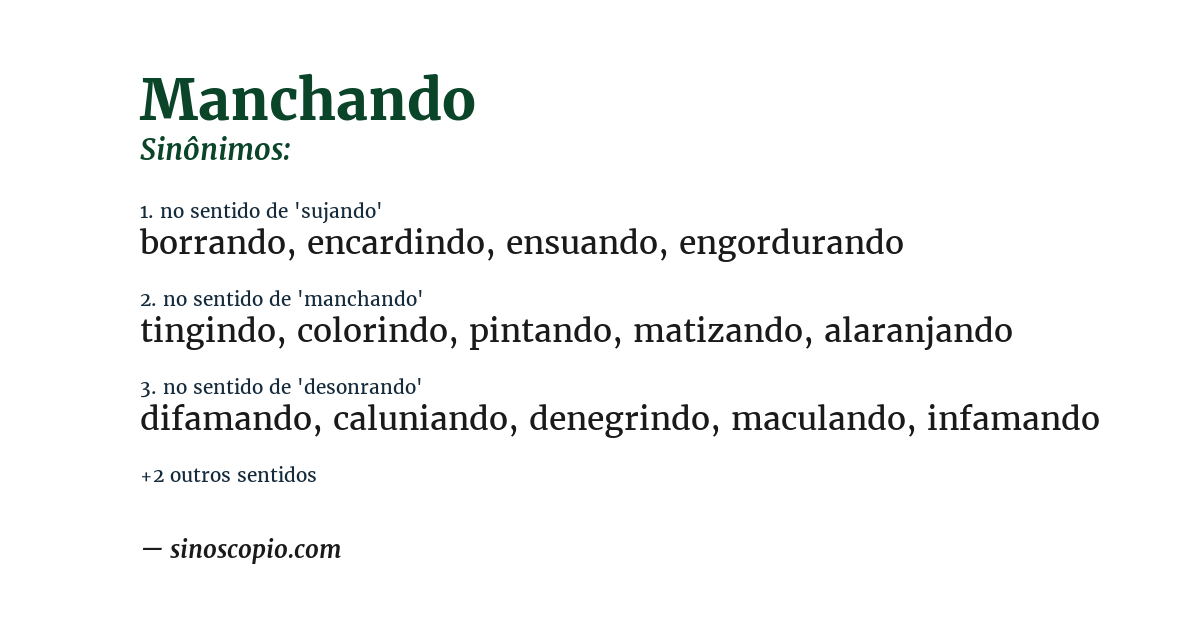 Sinônimo de manchando