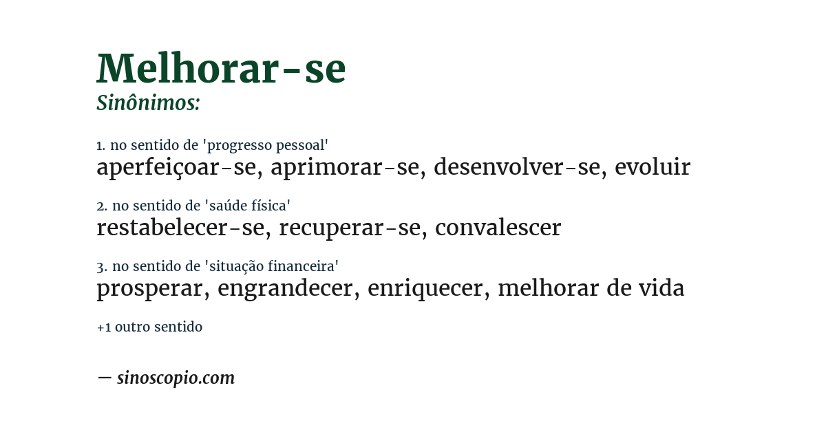 Sinônimo de melhorar-se