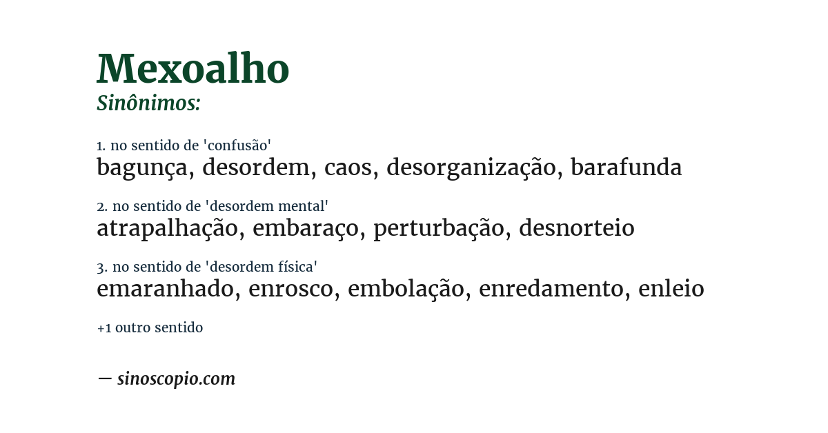 Sinônimo de mexoalho