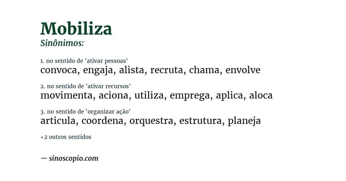 Sinônimo de mobiliza
