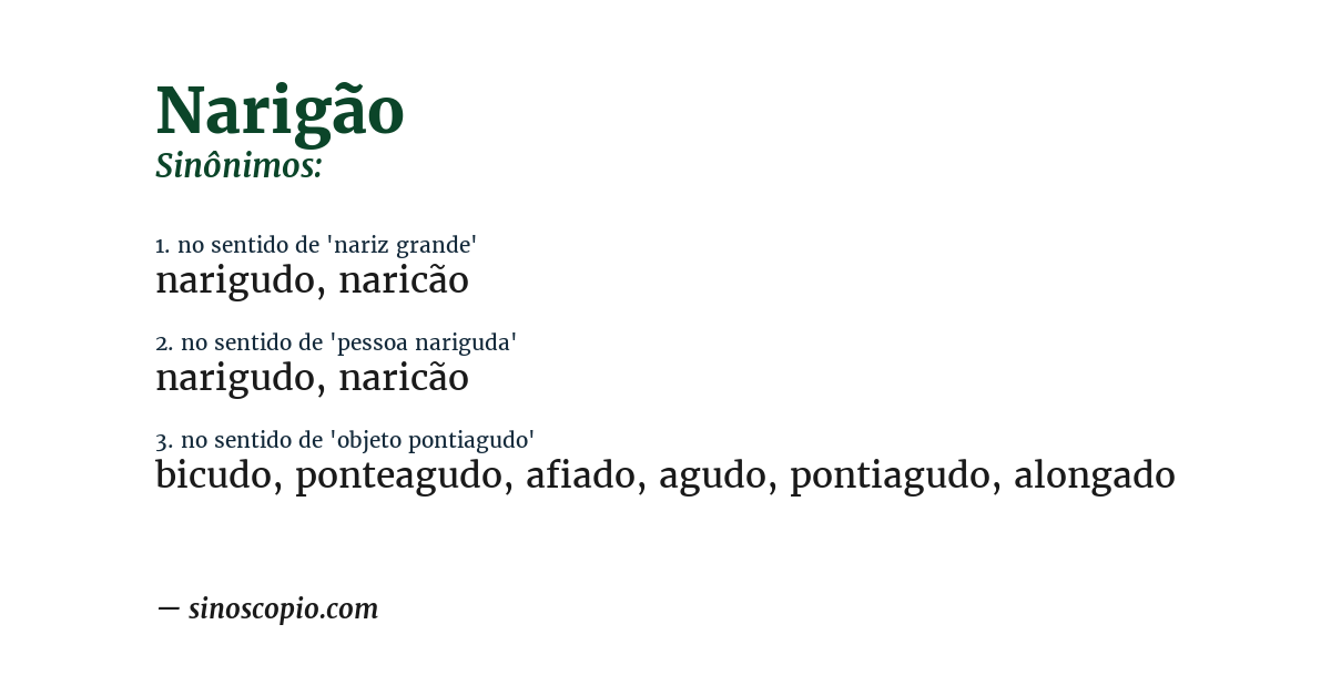 Sinônimo de narigão