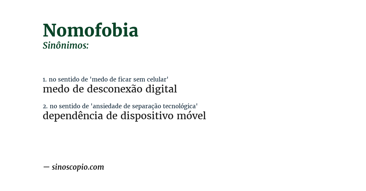 Sinônimo de nomofobia