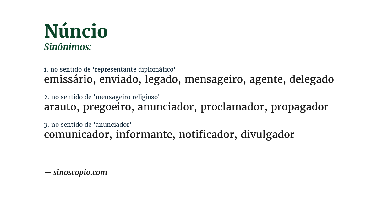 Sinônimo de núncio
