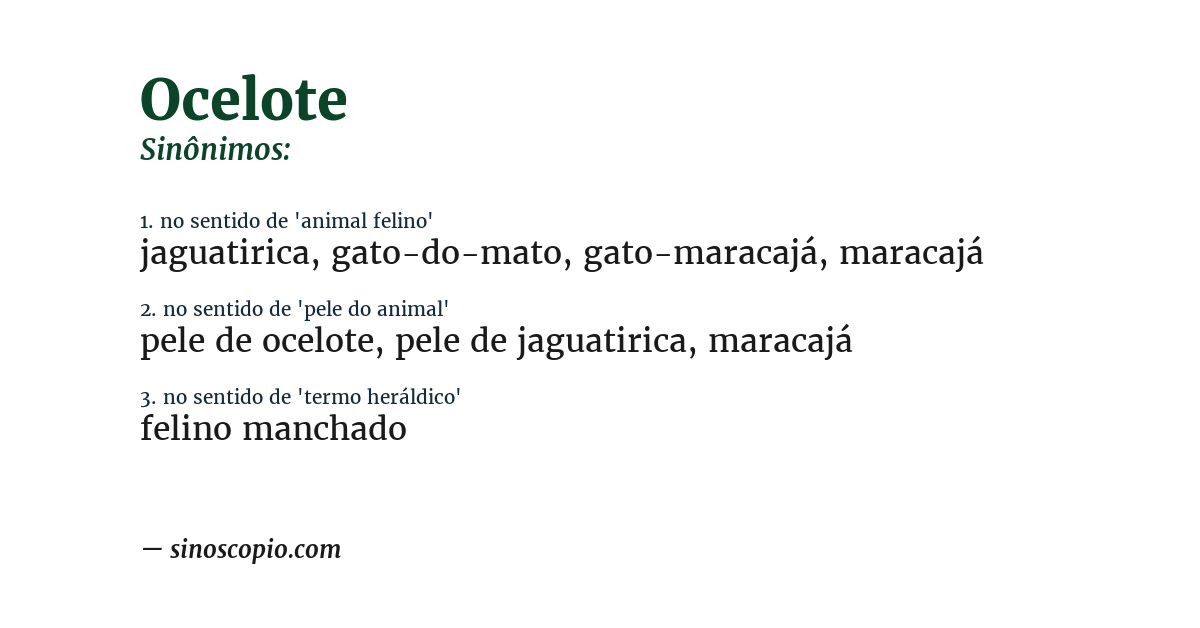 Sinônimo de ocelote