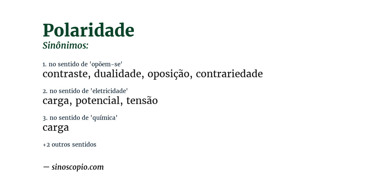 Sinônimo de polaridade