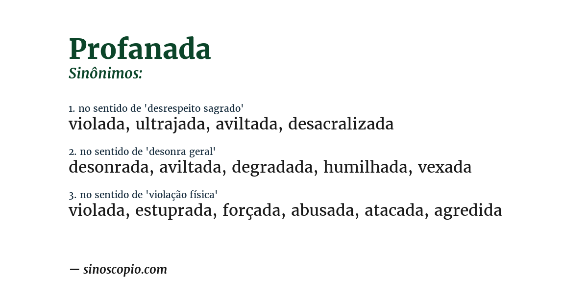 Sinônimo de profanada