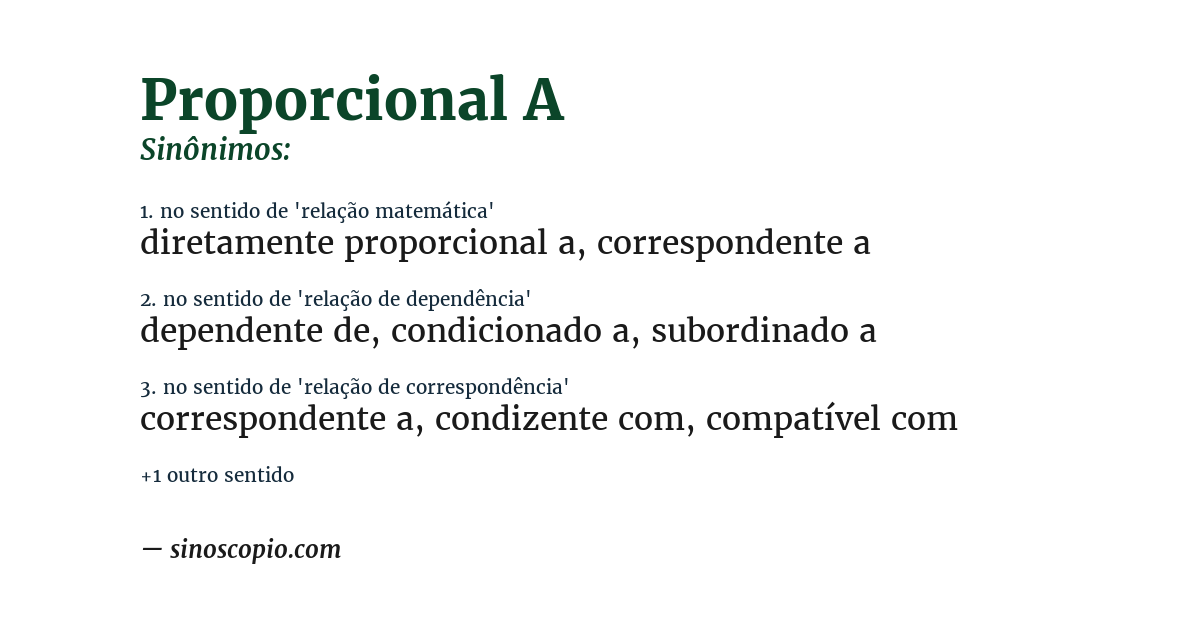 Sinônimo de proporcional a