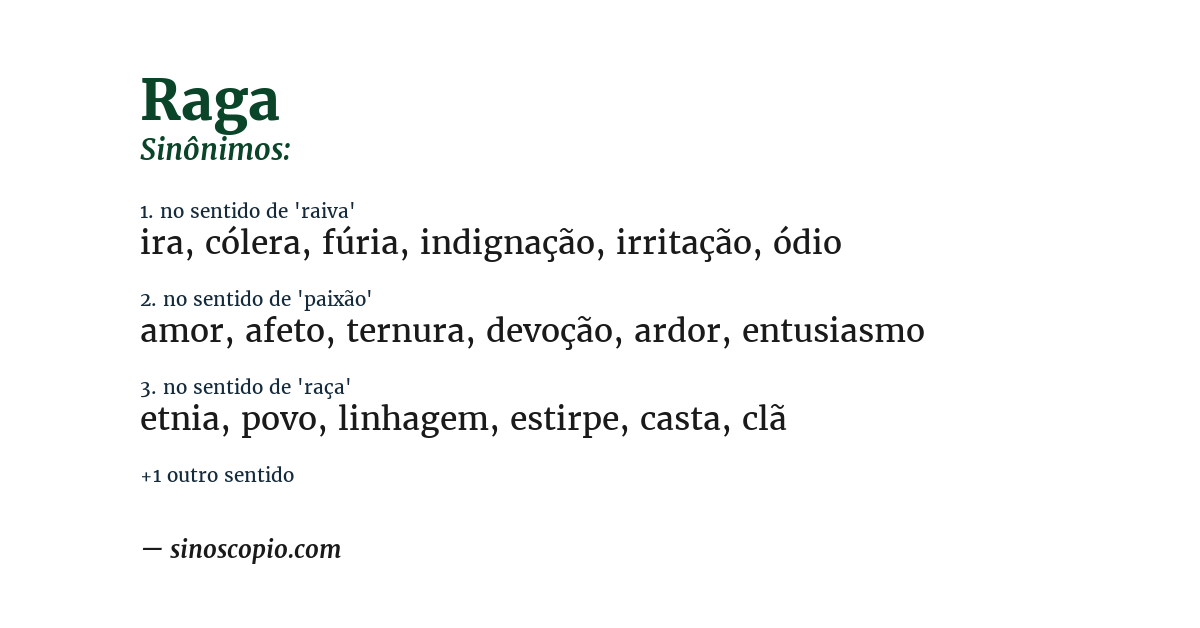 Sinônimo de raga