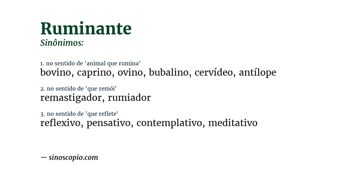 Sinônimo de ruminante