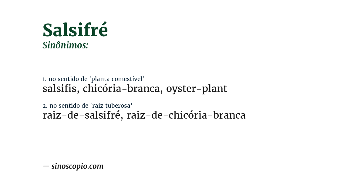 Sinônimo de salsifré