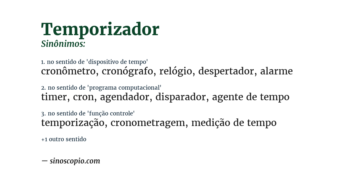 Sinônimo de temporizador