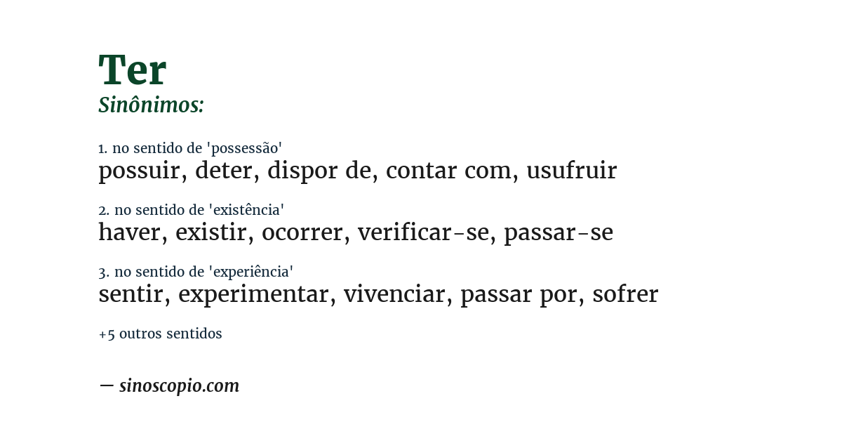 Sinônimo de ter