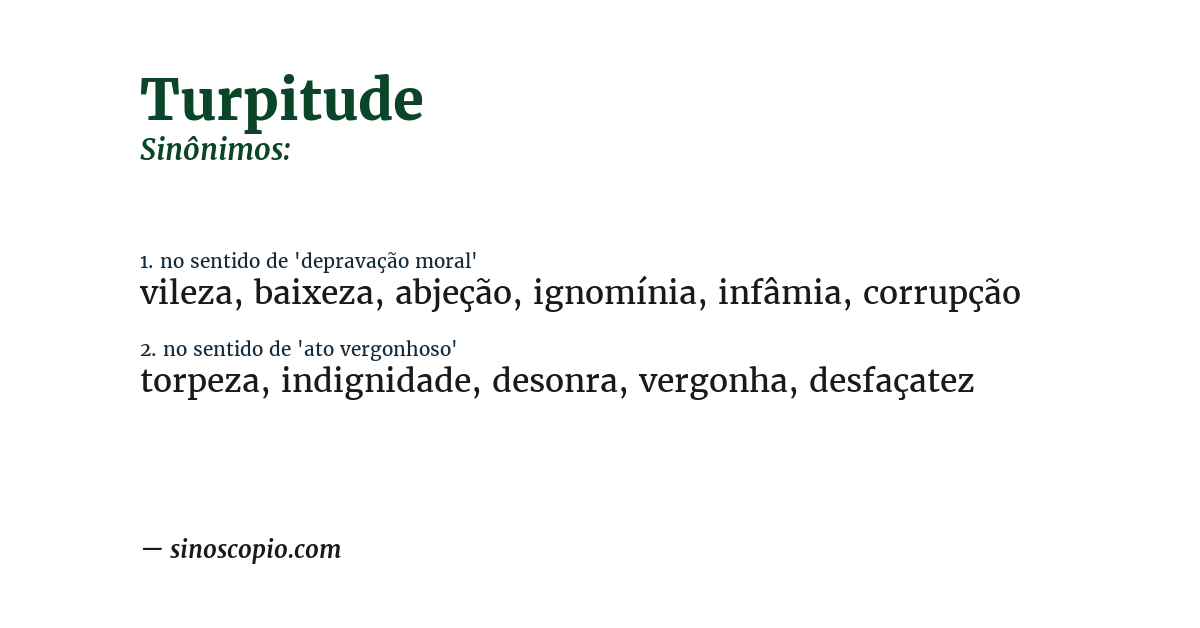 Sinônimo de turpitude