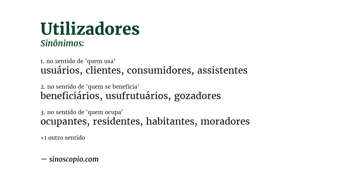 Sinônimo de utilizadores