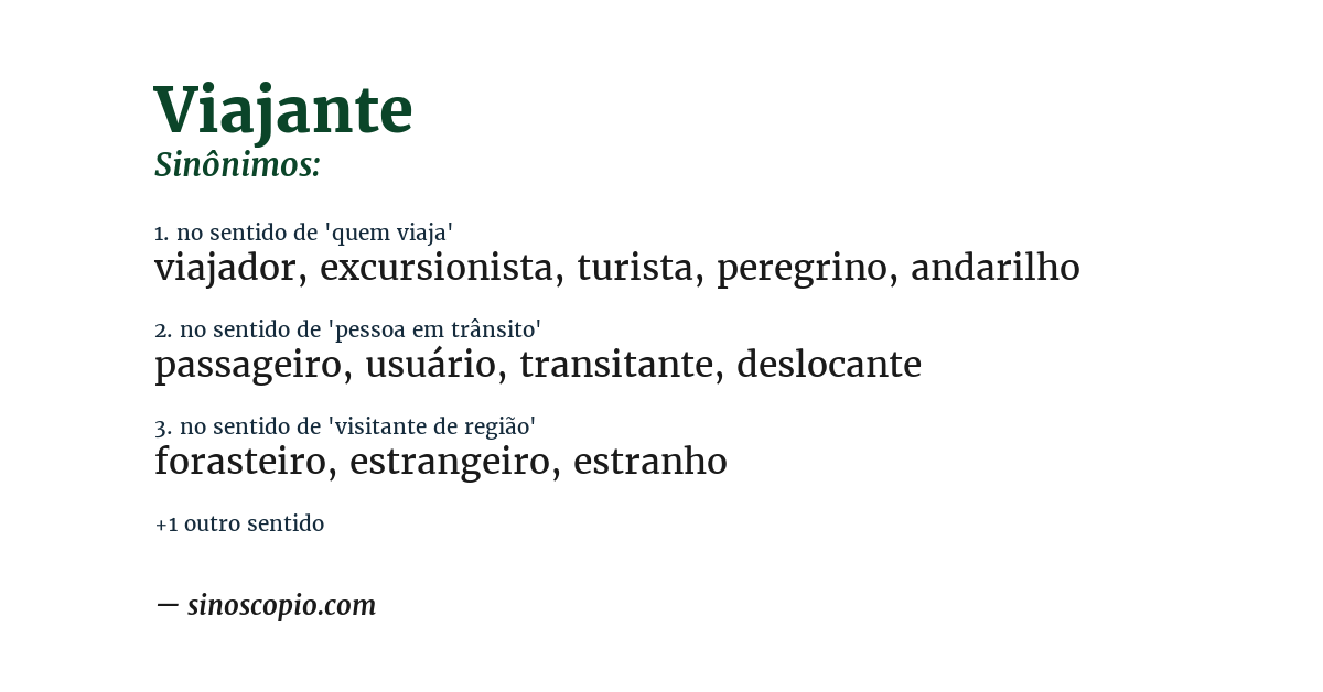 Sinônimo de viajante