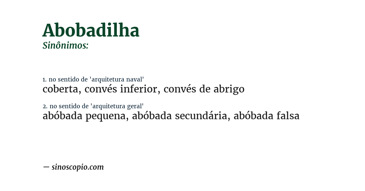 Sinônimo de abobadilha