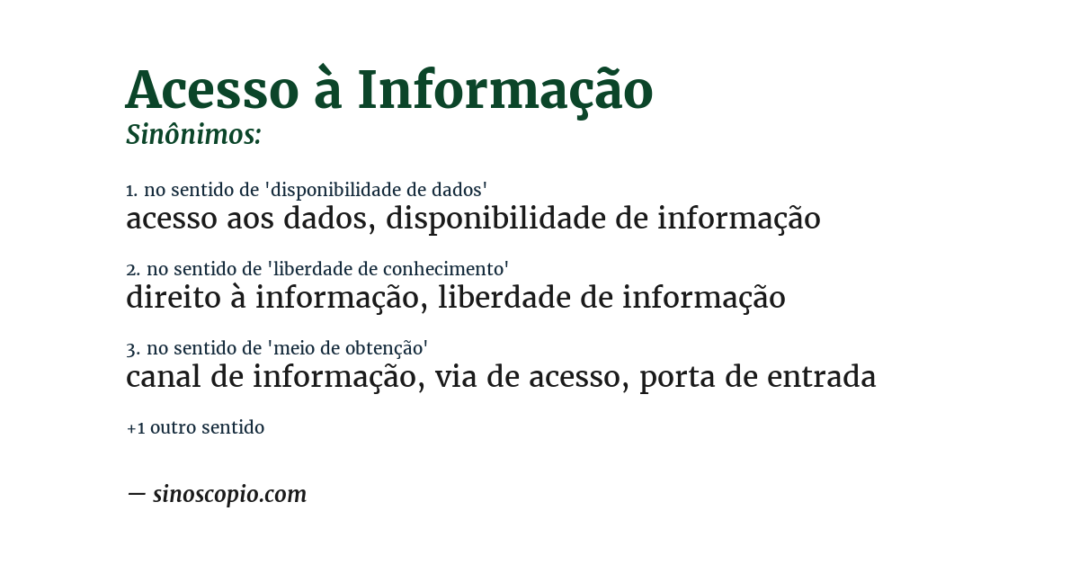 Sinônimo de acesso à informação